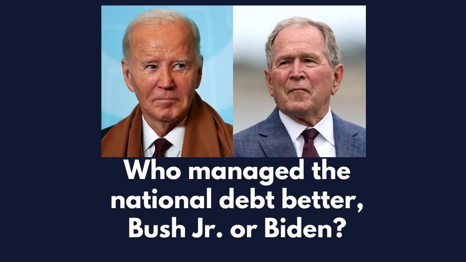 who managed nation debt better biden or bush